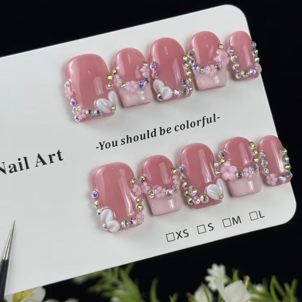 French Diamond Cut Nails
