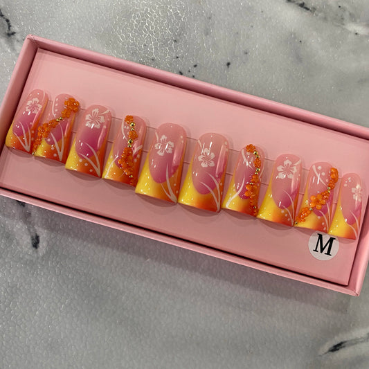 Sunset Passion Nails
