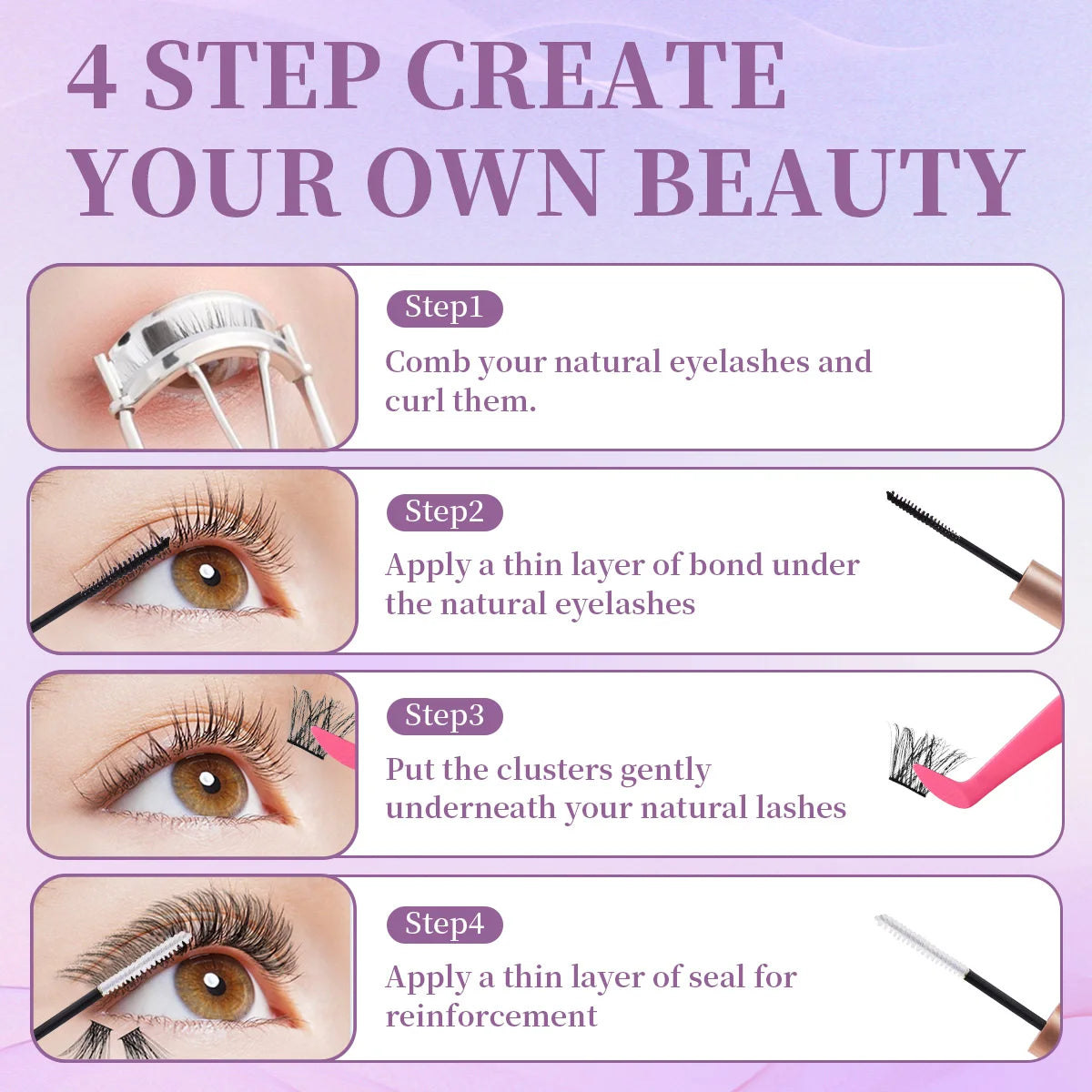Eyelashes Cluster Cat Eye Natural long
