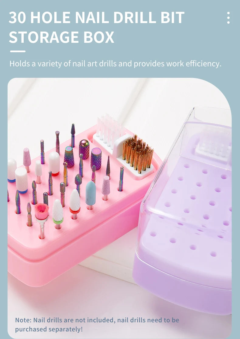 Nail Drill Bits Organizer Box
