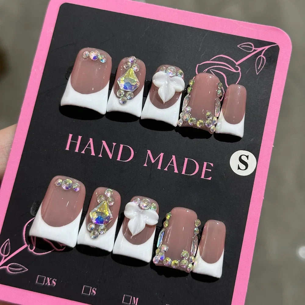 Diamond Frenchie Nails