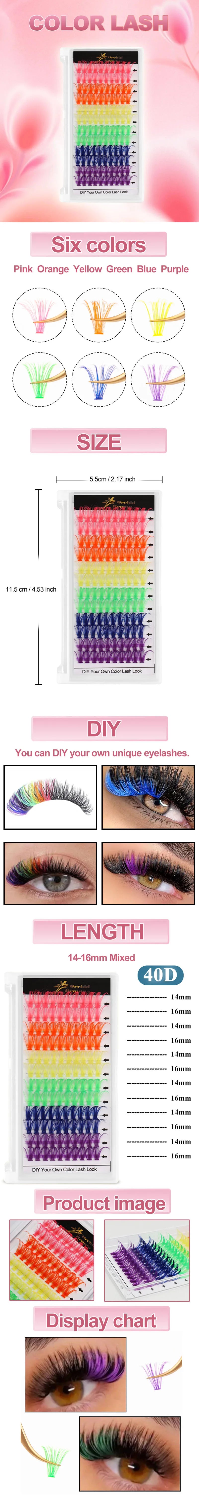 Colorful Individual Eyelash Extensions