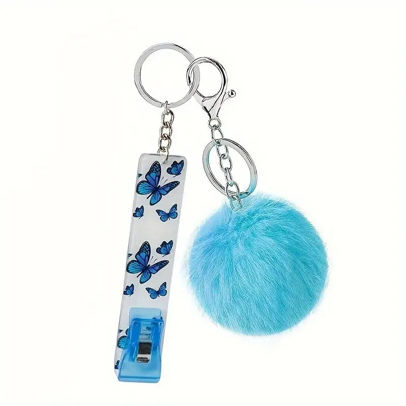 Butterflies Card Grabber Keychain