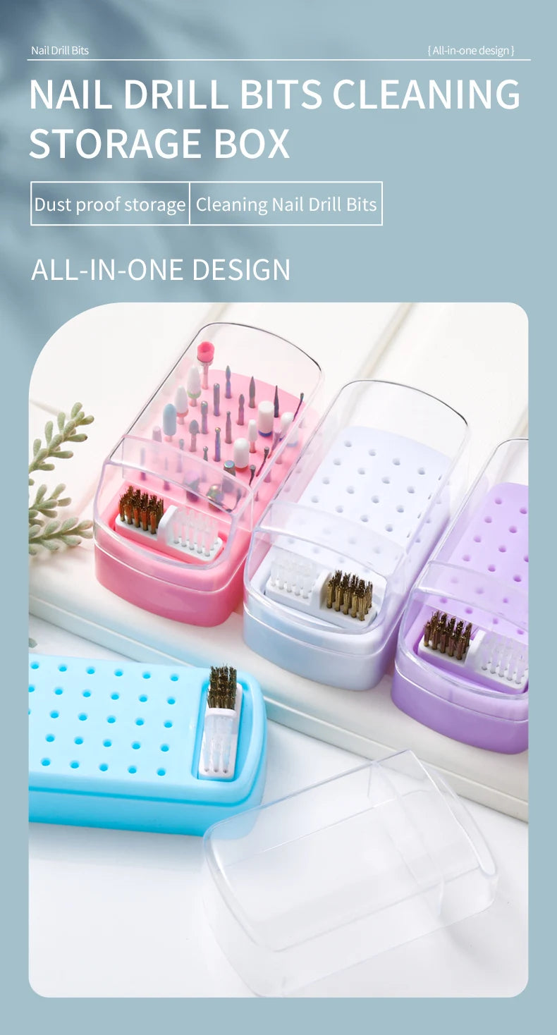 Nail Drill Bits Organizer Box