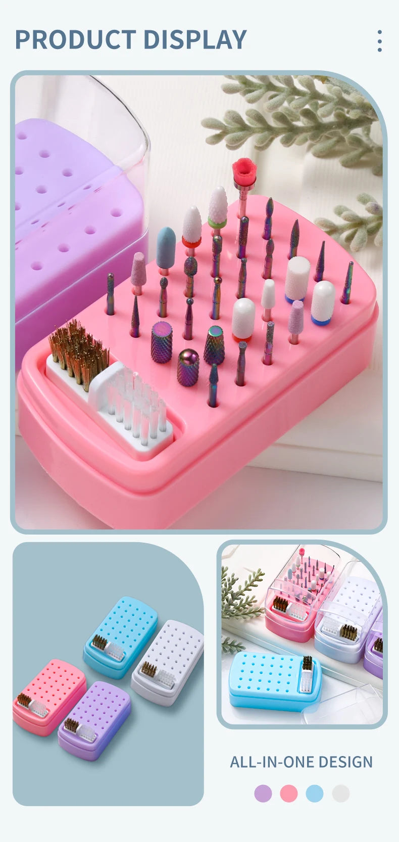 Nail Drill Bits Organizer Box
