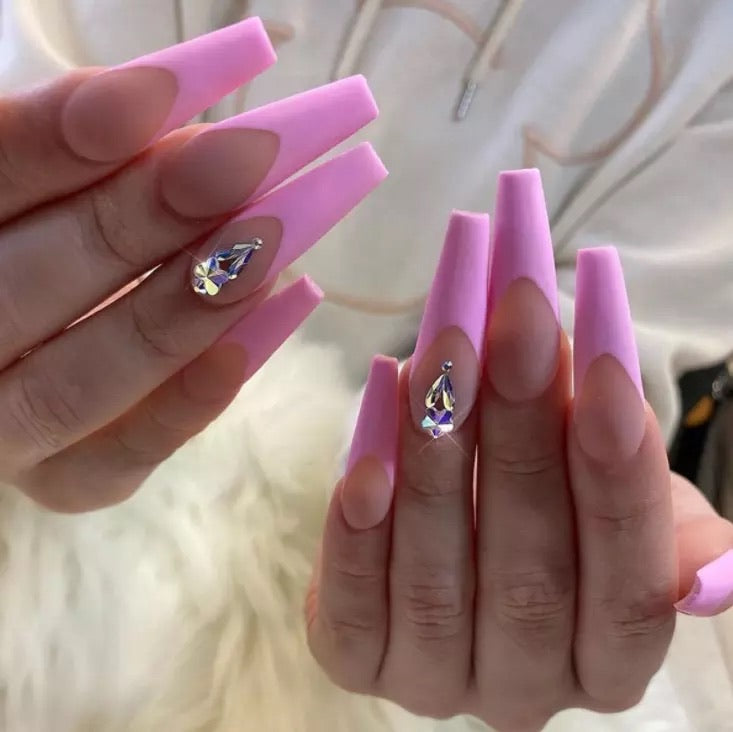 Pink Tips with Diamonds